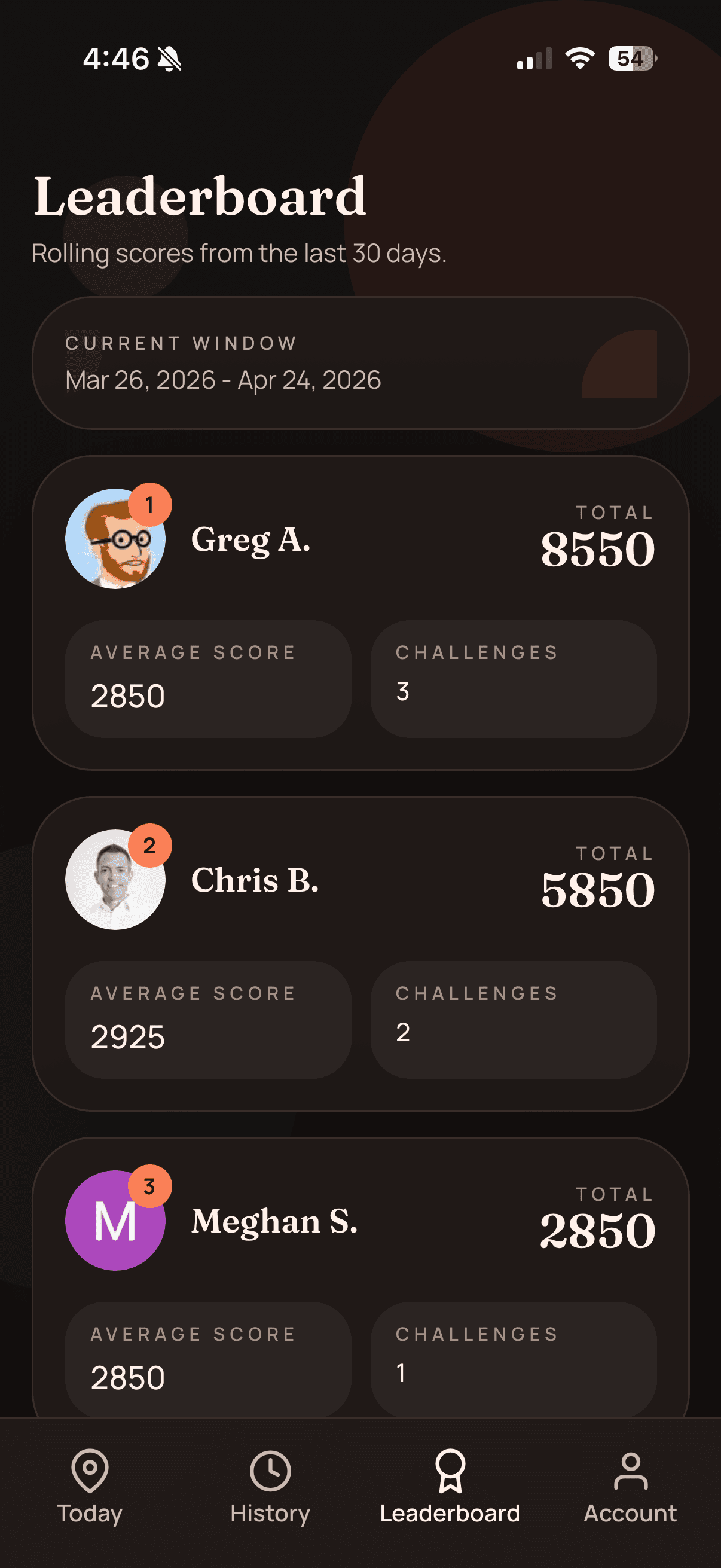 Recall app screenshot showing gameplay results